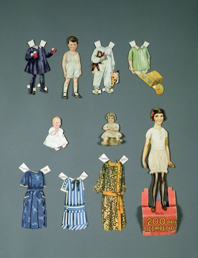 Cut Out Doll and Clothes, Late 1920s-Early 1930s by English School